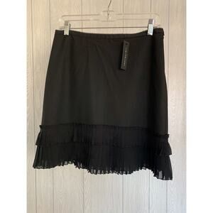 The Limited Black Pleated Hem Skirt Size 6 NWT